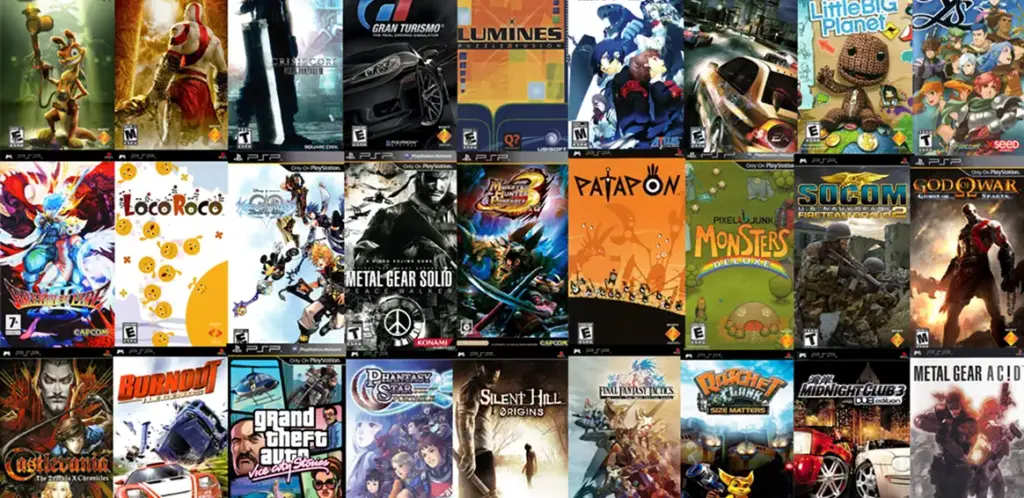 Collage van populaire videogames die in de club worden aangeboden.