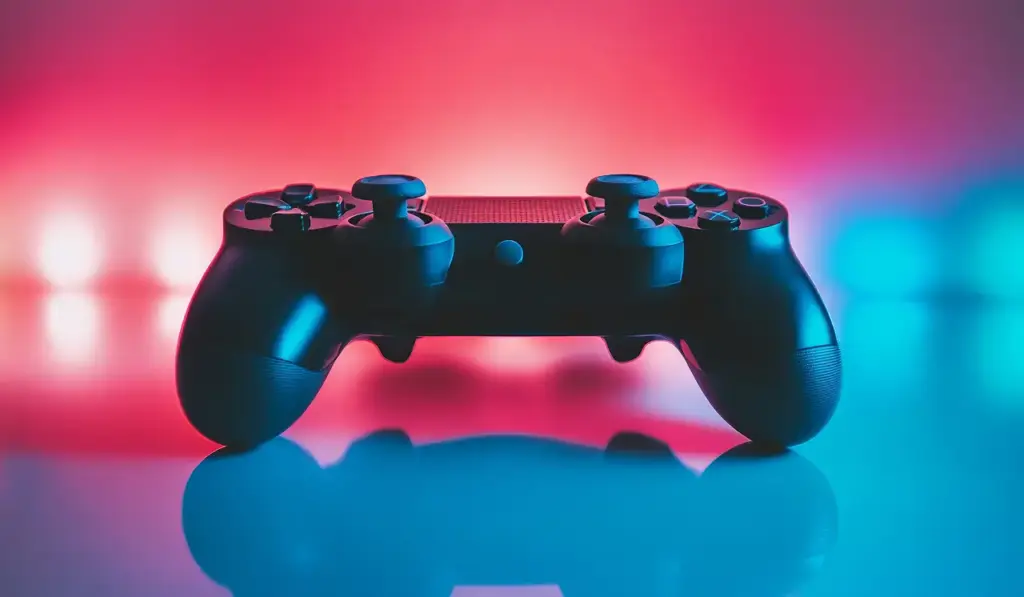 Gamepad met neonverlichting voor videogames en e-sports